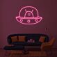 Alien im UFO als LED-Neonschild