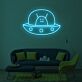 UFO mit Schnecke LED-Neonschild Wohnzimmer Kinderzimmer