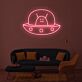 Alien im UFO als LED-Neonschild
