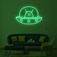 Alien im UFO als LED-Neonschild