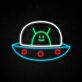 UFO mit Schnecke LED-Neonschild Wohnzimmer Kinderzimmer