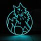 Wolfkopf im Kreis LED-Neonschild Wohnzimmer Bar
