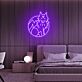 Wolfkopf im Kreis LED-Neonschild Wohnzimmer Bar