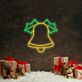 Weihnachtsglocke mit Stechpalmenblättern LED-Neonschild für Wohnzimmer Weihnachtsdeko