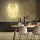 Rentierkopf LED-Neonschild Weihnachten Wohnzimmer