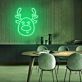 Rentierkopf LED-Neonschild Weihnachten Wohnzimmer