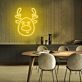 Rentierkopf LED-Neonschild Weihnachten Wohnzimmer