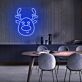 Rentierkopf LED-Neonschild Weihnachten Wohnzimmer