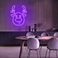 Rentierkopf LED-Neonschild Weihnachten Wohnzimmer