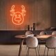 Rentierkopf LED-Neonschild Weihnachten Wohnzimmer