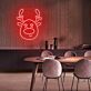 Rentierkopf LED-Neonschild Weihnachten Wohnzimmer