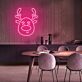 Rentierkopf LED-Neonschild Weihnachten Wohnzimmer