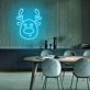 Rentierkopf LED-Neonschild Weihnachten Wohnzimmer