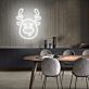 Rentierkopf LED-Neonschild Weihnachten Wohnzimmer