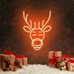 Rentierkopf mit roter Nase LED-Neonschild für Weihnachten Wohnzimmer