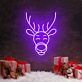 Rentierkopf mit roter Nase LED-Neonschild für Weihnachten Wohnzimmer