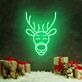 Rentierkopf mit roter Nase LED-Neonschild für Weihnachten Wohnzimmer
