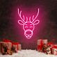 Rentierkopf mit roter Nase LED-Neonschild für Weihnachten Wohnzimmer