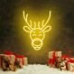 Rentierkopf mit roter Nase LED-Neonschild für Weihnachten Wohnzimmer
