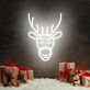 Rentierkopf mit roter Nase LED-Neonschild für Weihnachten Wohnzimmer