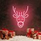 Rentierkopf mit roter Nase LED-Neonschild für Weihnachten Wohnzimmer