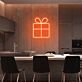 Geschenkbox mit Schleife LED-Neonschild Wohnzimmer Café
