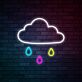 Wolke mit Regentropfen LED-Neonschild Wohnzimmer Bar