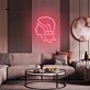 Frauenkopf Silhouette LED-Neonschild Wohnzimmer Friseursalon