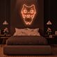 fliegende Katze Illustration LED-Neonschild für Schlafzimmer oder Wohnzimmer