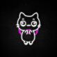 fliegende Katze Illustration LED-Neonschild für Schlafzimmer oder Wohnzimmer