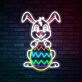 Osterhase mit Osterei LED-Neonschild für Wohnzimmer oder Schaufenster