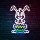 Osterhase mit Osterei LED-Neonschild für Wohnzimmer oder Schaufenster