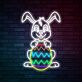 Osterhase mit Osterei LED-Neonschild für Wohnzimmer oder Schaufenster