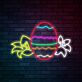 Osterei mit Blumen LED-Neonschild Wohnzimmer Schaufenster