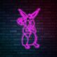 Hase mit Blume LED-Neonschild für Kinderzimmer oder Osterdekoration