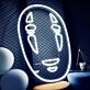 Maske mit stilisiertem Gesicht LED-Neonschild Wohnzimmer Bar