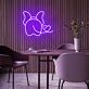 Elefantenrückansicht mit Herz LED-Neonschild für Kinderzimmer oder Wohnzimmer