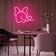 Elefantenrückansicht mit Herz LED-Neonschild für Kinderzimmer oder Wohnzimmer