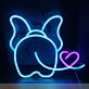 Elefantenrückansicht mit Herz LED-Neonschild für Kinderzimmer oder Wohnzimmer