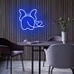 Elefantenrückansicht mit Herz LED-Neonschild für Kinderzimmer oder Wohnzimmer