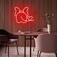 Elefantenrückansicht mit Herz LED-Neonschild für Kinderzimmer oder Wohnzimmer