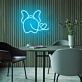 Elefantenrückansicht mit Herz LED-Neonschild für Kinderzimmer oder Wohnzimmer