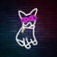 Hund mit Sonnenbrille LED-Neonschild für Wohnzimmer oder Bar