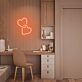 zwei verbundene Herzen LED-Neonschild Schlafzimmer Wohnzimmer