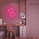 zwei verbundene Herzen LED-Neonschild Schlafzimmer Wohnzimmer
