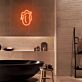 Lippen mit herausgestreckter Zunge LED-Neonschild für Badezimmer oder Wohnzimmer