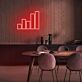 Balkendiagramm LED-Neonschild Büro Homeoffice