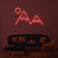 Berge mit Sonne LED-Neonschild für Wohnzimmer Büro