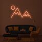 Berge mit Sonne LED-Neonschild für Wohnzimmer Büro
