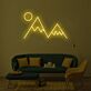 Berge mit Sonne LED-Neonschild für Wohnzimmer Büro